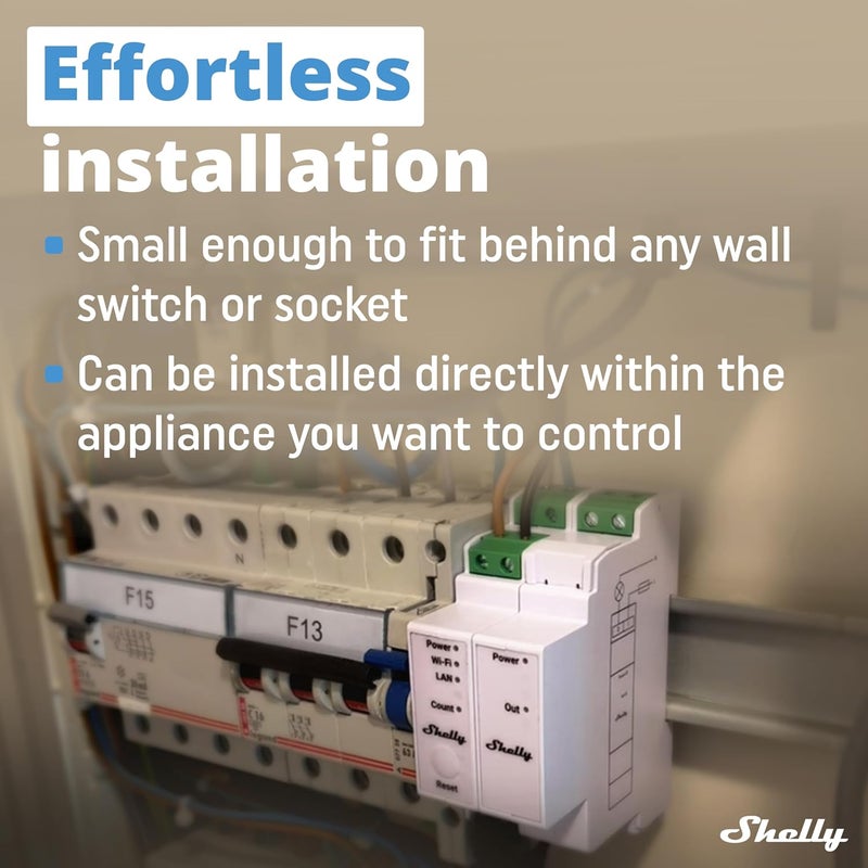 Shelly Pro 3EM Switch Add-On | Add-On Pro 3EM Dry Contacts DIN Rail Mounting | Home Automation | iOS Android app | No Hub Required | Solar Panels | Wind Turbines - Image 3